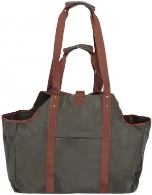 Firewood Bag/Log Carrier Bag Firewood Storage Bag Waxed Wood Bag with Handles Strap Travel Portable Large Thicken Firewood Log Carrier Tote Bag Organizer Firewood Logs Basket