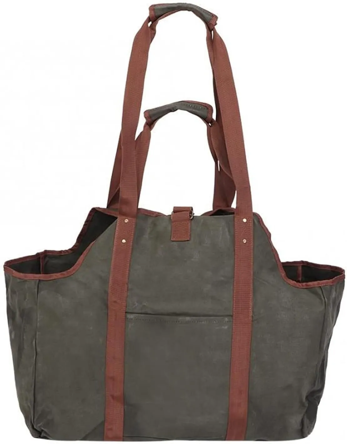 Firewood Bag/Log Carrier Bag Firewood Storage Bag Waxed Wood Bag with Handles Strap Travel Portable Large Thicken Firewood Log Carrier Tote Bag Organizer Firewood Logs Basket