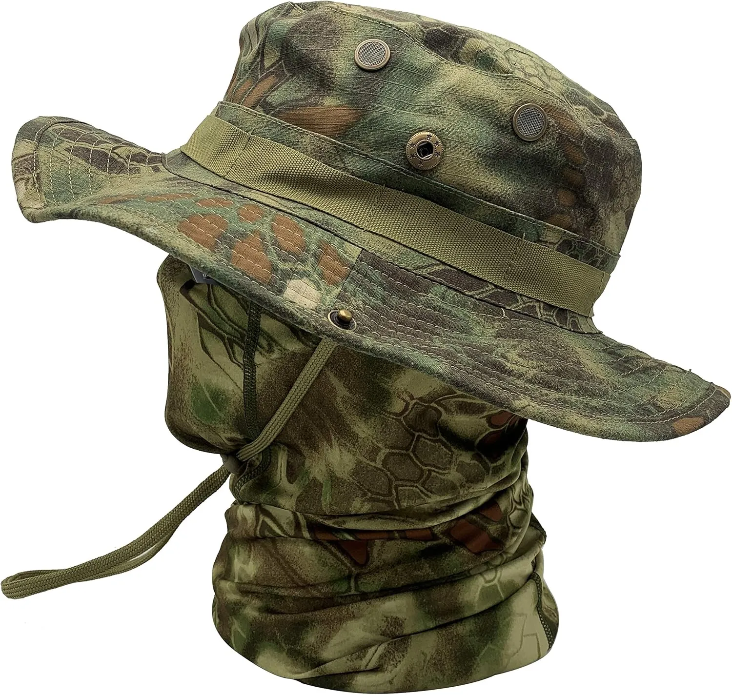Fishing Hat Boonie Hat Tactical hat Camo Hats Balaclava Headband Glasses Set for Outdoor Sport Unisex