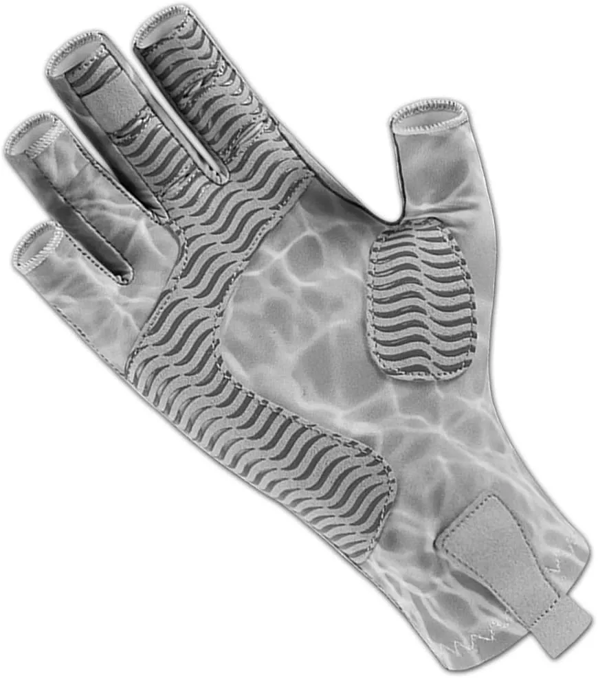 Fishoholic UPF50  Fingerless Fishing Gloves - Sticky Grip Sun Protection Glove - Kayaking Paddling or Rowing