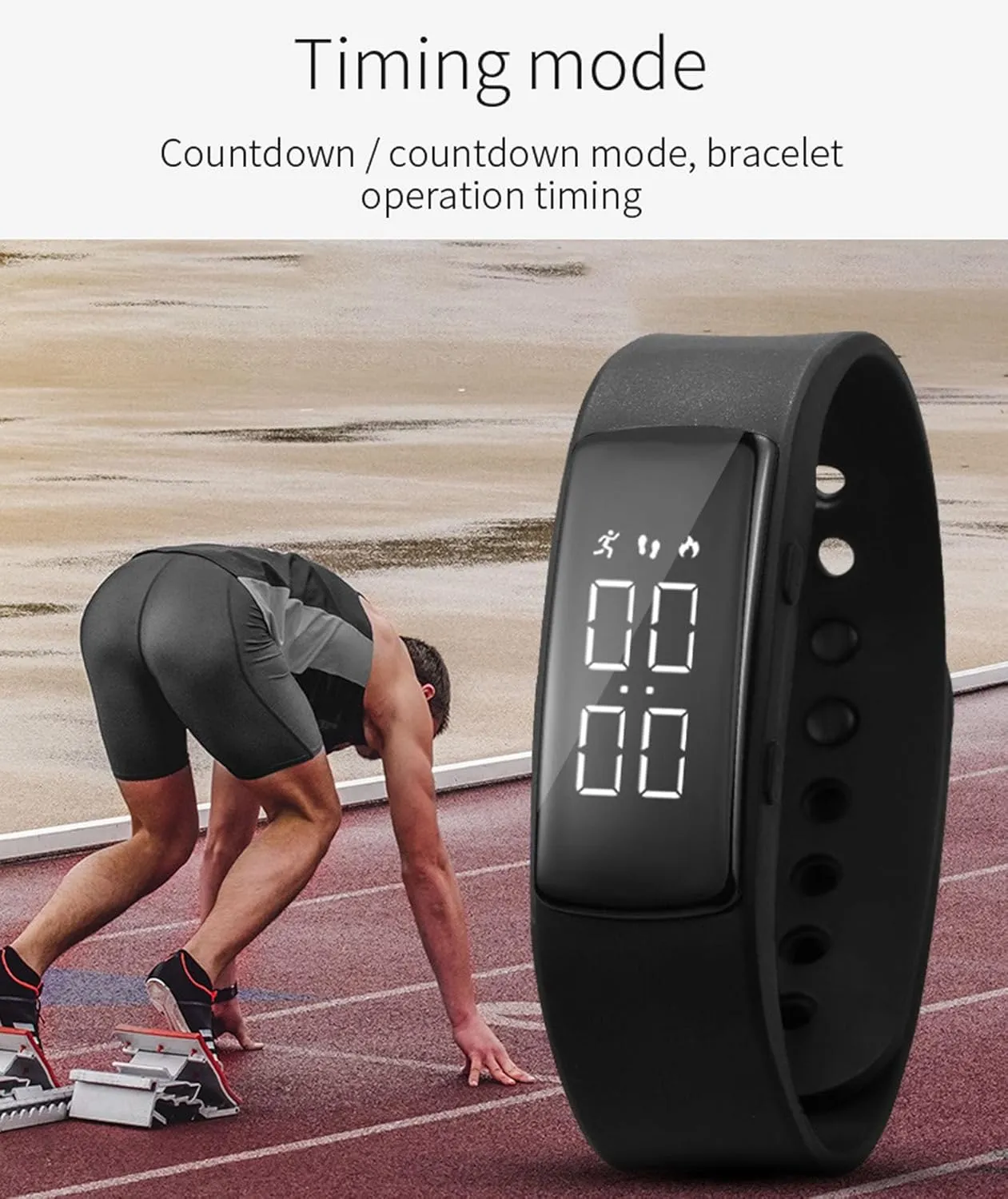 Fitness Tracker for Men Women Digital Fitness Watch with Sleep Monitor Calories Step Counter Sports Smart Watch Waterproof Activity Tracker Band USB Charing Black White Blue Pink