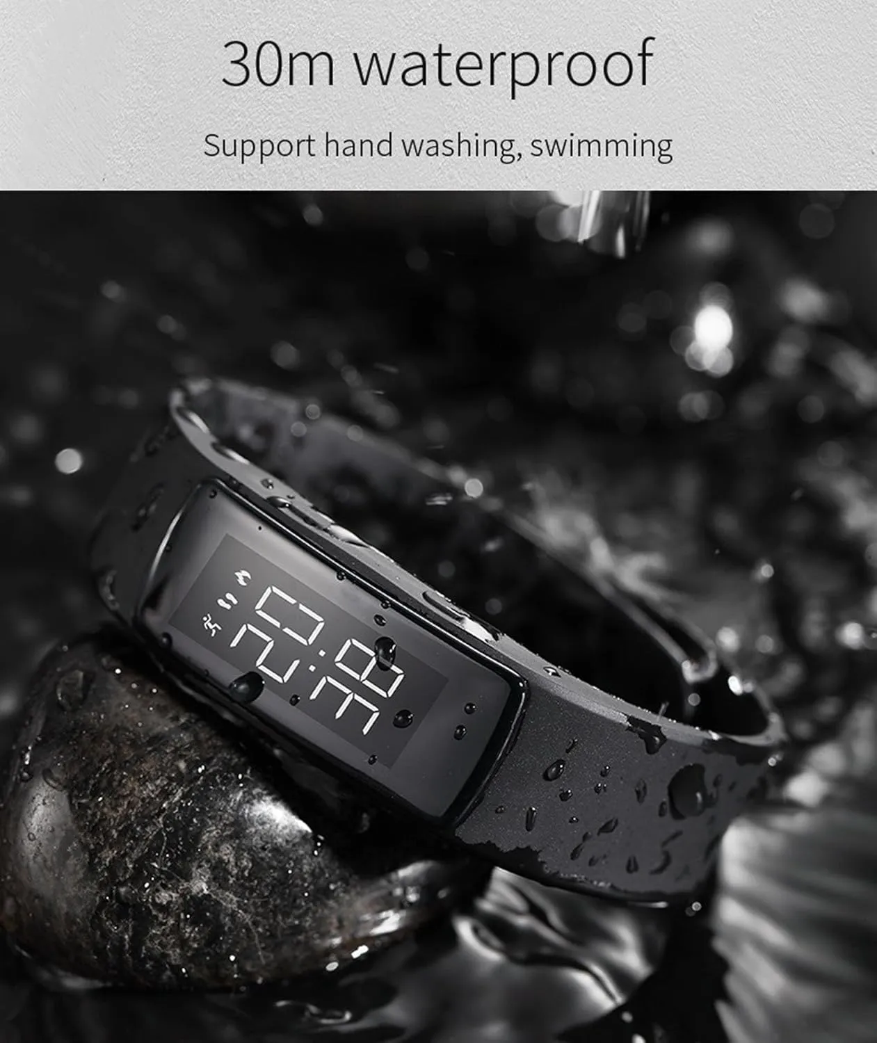 Fitness Tracker for Men Women Digital Fitness Watch with Sleep Monitor Calories Step Counter Sports Smart Watch Waterproof Activity Tracker Band USB Charing Black White Blue Pink