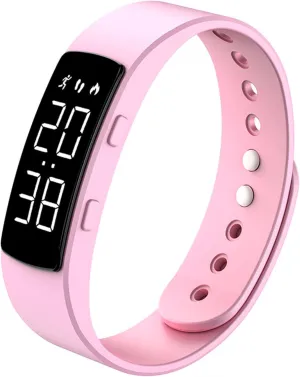 Fitness Tracker for Men Women Digital Fitness Watch with Sleep Monitor Calories Step Counter Sports Smart Watch Waterproof Activity Tracker Band USB Charing Black White Blue Pink