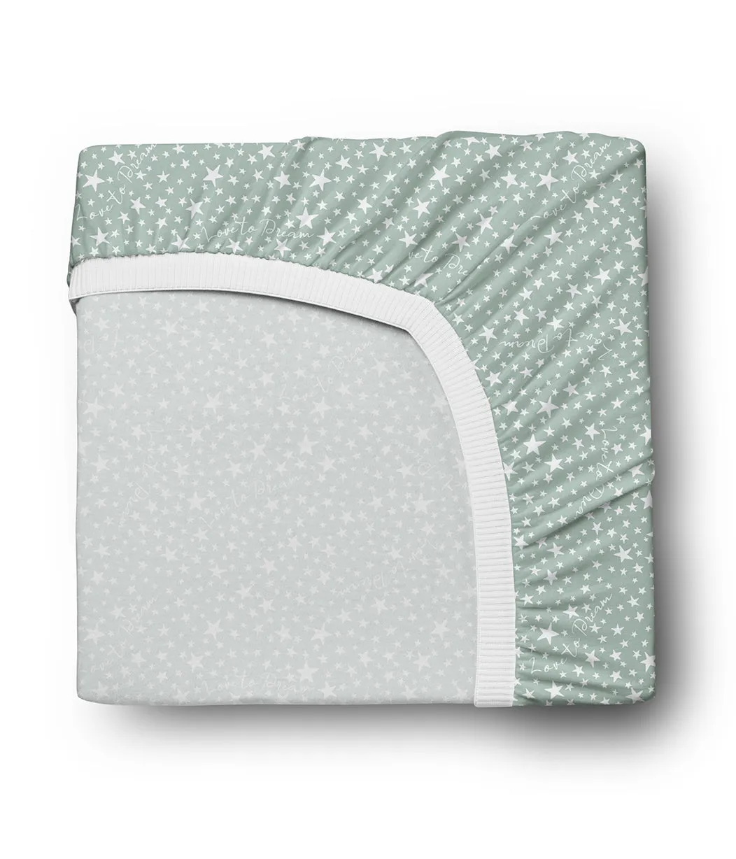 Fitted Cot/Crib Sheet Twin Pack Cotton Green
