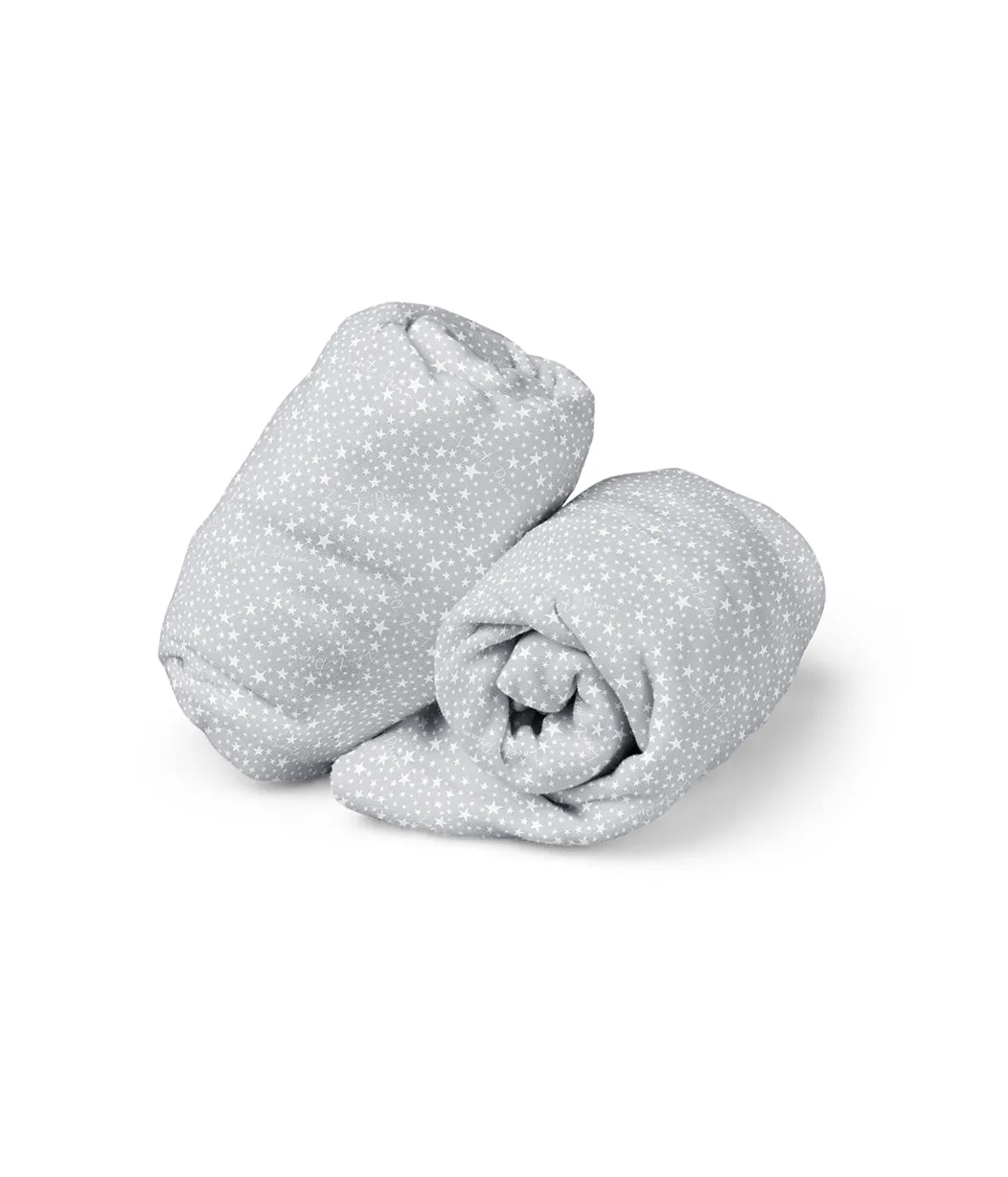Fitted Cot/Crib Sheet Twin Pack Cotton Grey