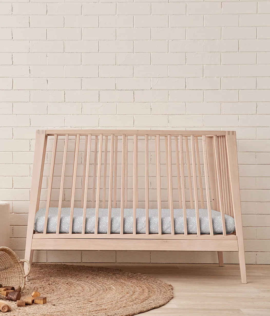 Fitted Cot/Crib Sheet Twin Pack Cotton Grey