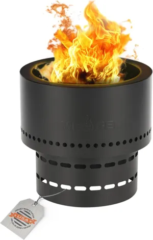 Flame Genie FG-16 13.5" Diameter Portable Pit, Smoke Free, Wood Pellet Fire Pit, Smokeless Fire Pits for Outside, Smokeless Firepit, USA Made, Black