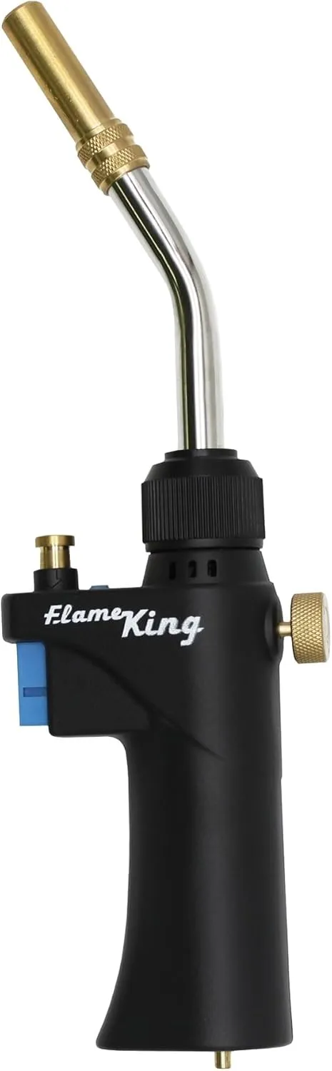 Flame King FK-028CGA High Intensity Propane Torch Head for Soldering, Brazing, Plumbing, Lighting Charcoal/Fire Pits,Compatible with 1LB Cylinders, MAPP, and MAP-PRO