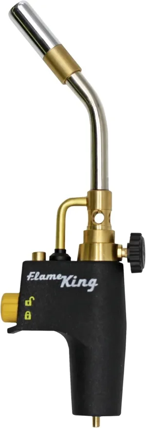 Flame King FK8500CGA High Intensity Propane Torch Head for Soldering, Brazing, Plumbing, Lighting Charcoal/Fire Pits, Compatible with 1LB Cylinders, MAPP, and MAP-PRO