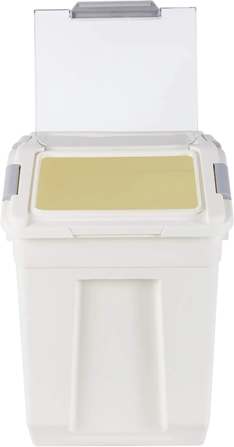 Flour Storage Container 25 lb (‎25 Liters) with Wheels Seal Locking Lid PP (Pack-2)
