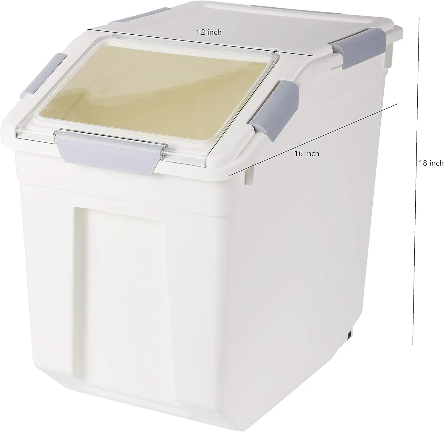 Flour Storage Container 25 lb (‎25 Liters) with Wheels Seal Locking Lid PP (Pack-2)