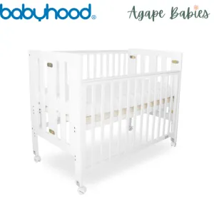 [FOC Assembly] Babyhood Fold N Go Cot Whit   Breathe Eze Tm Standard Cot Mattress 1200 x 600 [Bundle Pack] (1 yr warranty)