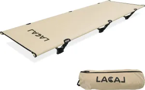 Foldable 4lb Camping Cot, Durable Travel Cot, Ultralight for Backpacking, Summer Hiking, Mountaineering, Easy to use for Woman & Man, Comes with Storage Bag(Beige)