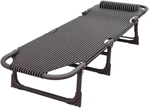 Foldable Bed Frame Single Camping Cot 25MM Steel Pipe Support 4-position Folding Chaise Lounge Chair for Indoor Outdoor Travel Heavy Duty Supports 180kg(175 * 56 * 28cm)