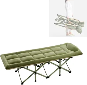 Folding Bed with Mattress, 70cm Extra Wide Portable Camp Cot Heavy Duty Sturdy Foldaway Guest Bed Strong Thicker Tubes Sleeping Bed Cot for Office, Beach, Garden, Patio