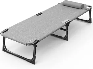 Folding Camping Bed Portable Adjustable Cots Heavy Duty Strong Stable ​for Travel Hiking Garden Home Load 280KG,B