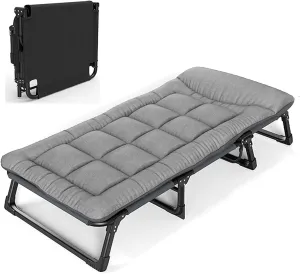 Folding Camping Beds for Adults, Heavy Duty Sturdy Camp Bed 320lbs Load Capacity, Stronge Thicker Tubes Sleeping Cot, for Travel/Office/Outdoor