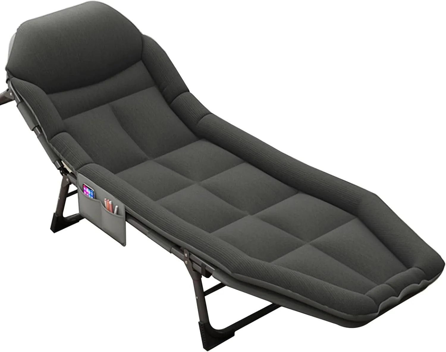 Folding Camping Cot, 5Position Folding Chaise Lounge Chair for Indoor Outdoor Travel Heavy Duty Supports 330 Lbs, for Camping, Pool, Beach,B