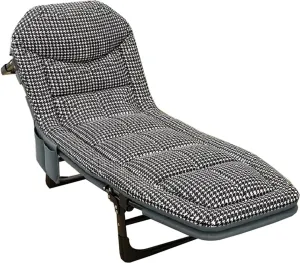 Folding Camping Cot, 5Position Folding Chaise Lounge Chair for Indoor Outdoor Travel Heavy Duty Supports 330 Lbs, for Camping, Pool, Beach,B(White)