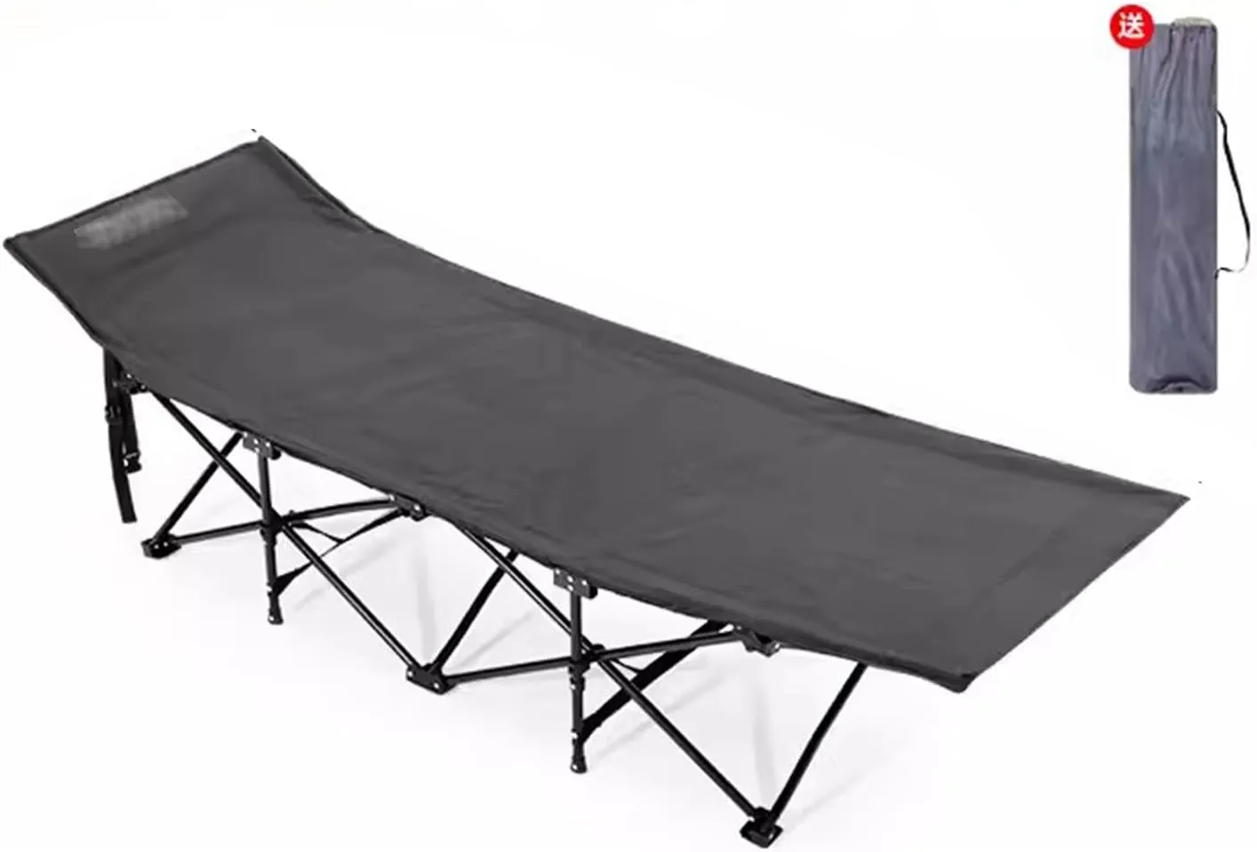 Folding Camping Cot, Folding Cot Camping Cots for Adults, Portable Sleeping Cot, Camp Cots Guest Bed with Carry Bag for Home, Office & Outdoor Use(Black)