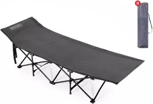 Folding Camping Cot, Folding Cot Camping Cots for Adults, Portable Sleeping Cot, Camp Cots Guest Bed with Carry Bag for Home, Office & Outdoor Use(Black)