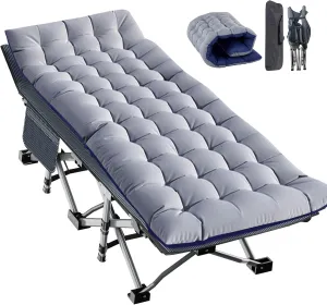 Folding Camping Cot, Folding Cot Camping Cots for Adults, Portable Sleeping Cot with Mattress Foldable Outdoor Bed Camp Cots Guest Bed with Carry Bag for Home, Office & Outdoor Use