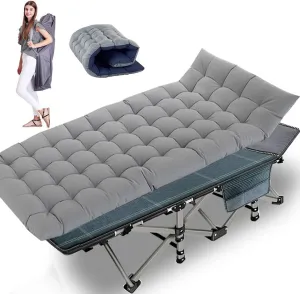 Folding Camping Cot, Folding Cot Camping Cots for Adults, Portable Sleeping Cot with Mattress Foldable Outdoor Bed Camp Cots Guest Bed with Carry Bag for Home, Office & Outdoor Use