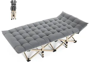 Folding Camping Cot for Adult, 80cm/31.5in Wide Sleeping Cot with Removable Mattress, Portable Heavy Duty Sleep Cot Bed with Carry Bag for Home,Office,Vacation,Hospital,Guest