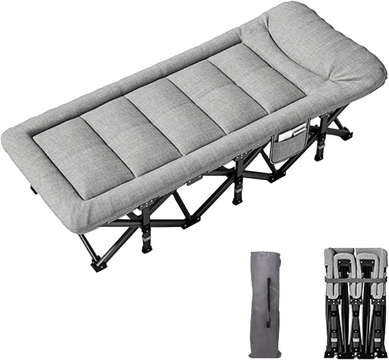 Folding Camping Cot for Adults, Heavy Duty Outdoor Bed with Carry Bag, Travel Camp Cots for Outdoor Travel, Base Camp, Hiking, Mountaineering, Lightweight Backpacking