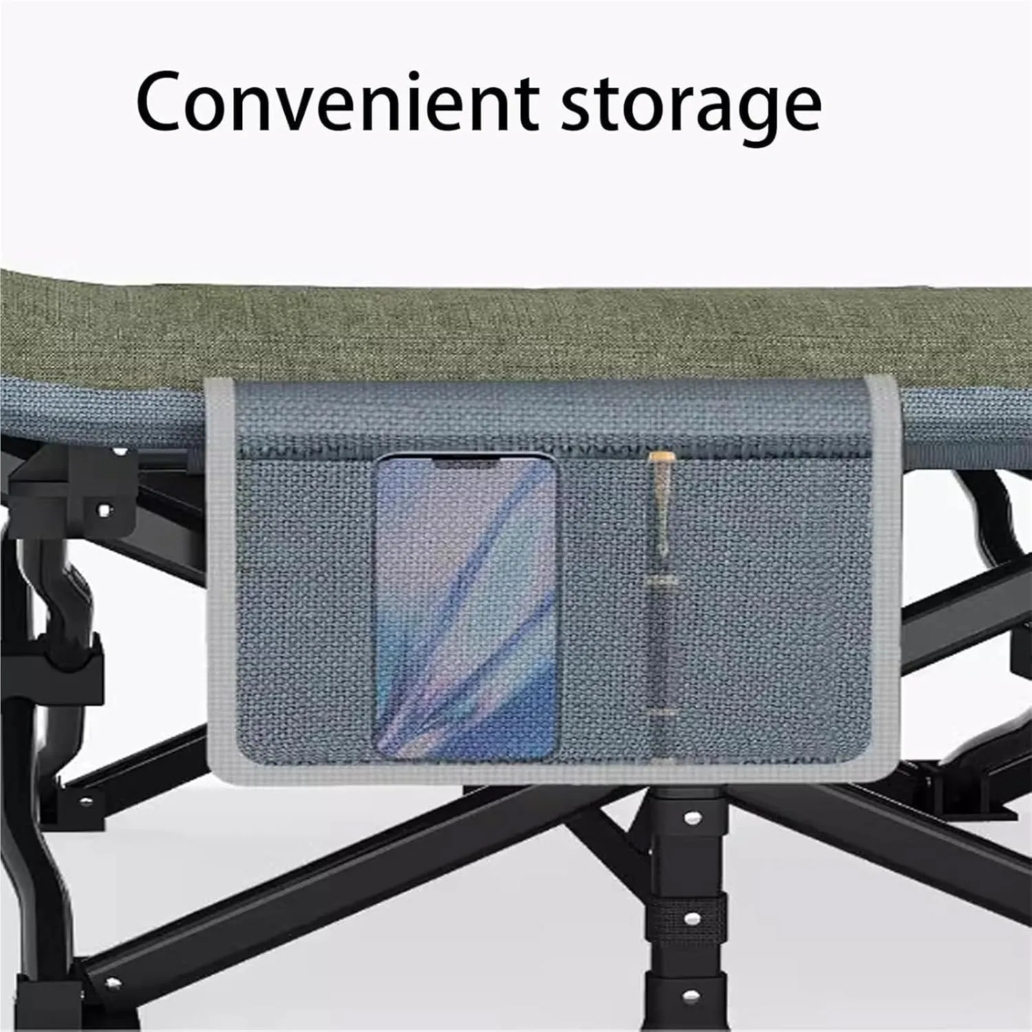 Folding Camping Cot,Camping Cot for Adults, Extra Wide Heavy Duty Sturdy Sleeping Cot PP Cotton Stable Structure Headrest for Home Office Nap No Installation(Green)