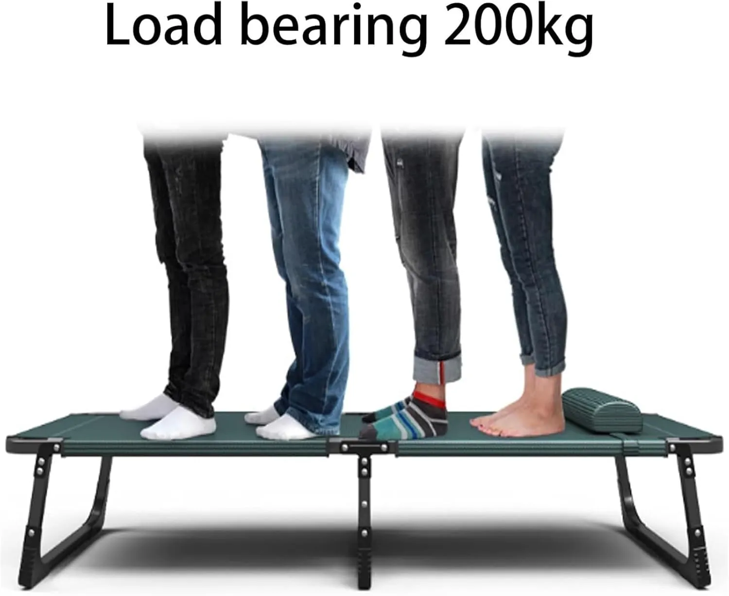 Folding Camping Cot,Camping Cot for Adults, Foldable Cot with Pillow Heavy Duty Cot Bed 440 Lbs 65cm Extra Wide Cots for Camping Bedroom Pool Patio