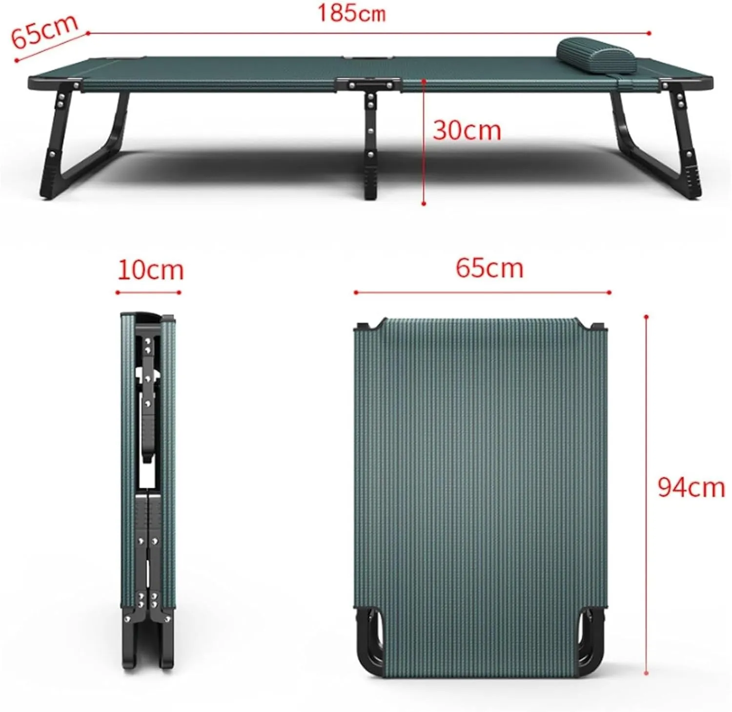 Folding Camping Cot,Camping Cot for Adults, Foldable Cot with Pillow Heavy Duty Cot Bed 440 Lbs 65cm Extra Wide Cots for Camping Bedroom Pool Patio