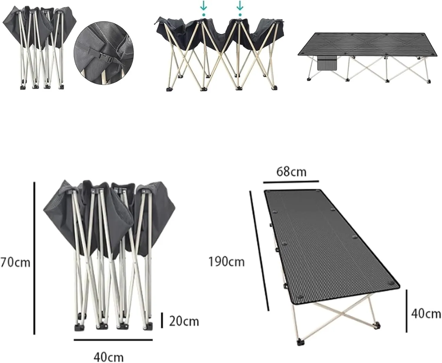 Folding Camping Cot,Camping Cot for Adults, Heavy Duty Comfortable Sleeping Cots Sturdy Portable Rollaway Bed for Outdoor Travel Indoor Office - Load Capacity 150kg