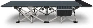 Folding Camping Cots for Adults Heavy Duty Portable Bed Adjustable Extra Wide Sturdy Sleeping Cot for Camp Office Use