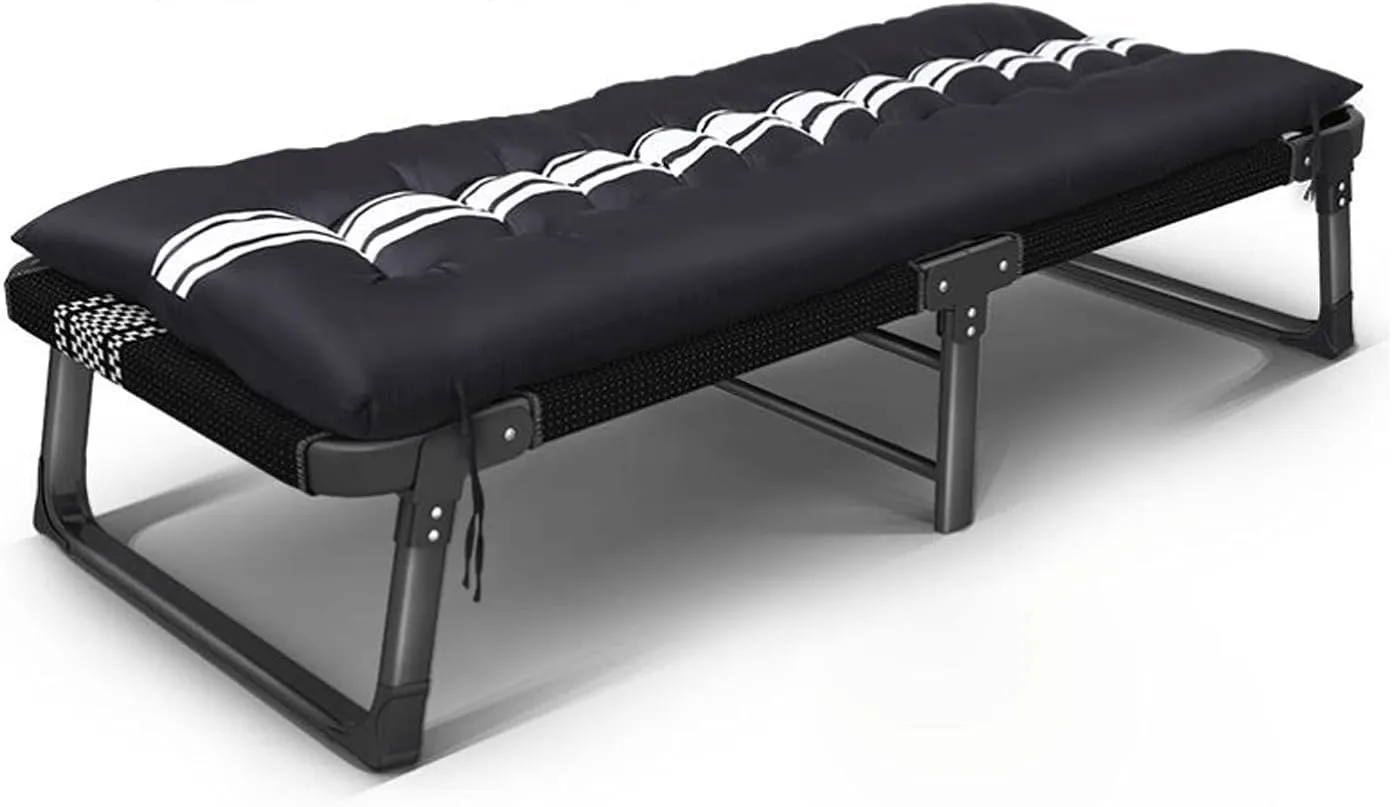 Folding Camping Cots for Adults with Mattress Pad Soft and Comfortable for Outdoor Indoor Office Sleeping Portable Heavy Duty Cots Sleeping Cot Adults Reclining