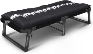Folding Camping Cots for Adults with Mattress Pad Soft and Comfortable for Outdoor Indoor Office Sleeping Portable Heavy Duty Cots Sleeping Cot Adults Reclining