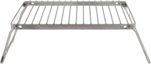 Folding Camping Grate Stainless Steel Adjustable Height Thicker Camp Fire Cooking Racks Draining Backpacking Grill for Outdoor