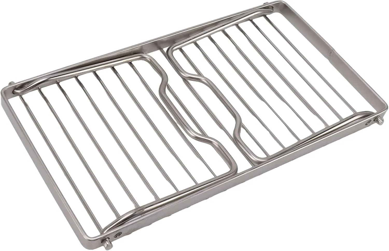 Folding Camping Grate, Stainless Steel Adjustable Height Thicker Camp Fire Cooking Racks Draining Backpacking Grill for Outdoor