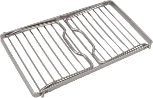 Folding Camping Grate, Stainless Steel Adjustable Height Thicker Camp Fire Cooking Racks Draining Backpacking Grill for Outdoor