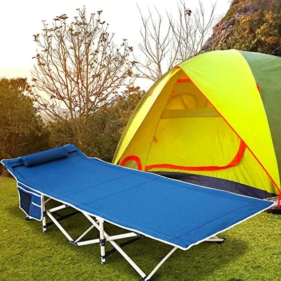 Folding Camping Sleeping Bed Tent Cot with Pillow Carry & Storage Bag Extra Wide Sturdy Heavy Duty Holds Up to 500 Lbs