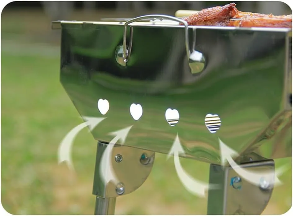 Folding Grill Frame for Smokeless Outdoor Stainless Steel Carbon Grill Grilling