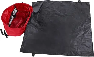 Folding Rock Climbing Rope Bag with Foldable Tarp for Outdoor Camping Hiking Strap (Red)