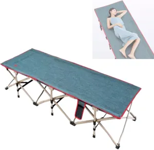 Folding Single Camp Bed for Adults, Portable Sleeping Cot with Side Pocket & Carry Bag Heavy Duty Foldable Guest Bed, Maximum Load 200kg, Ideal for Beach BBQ Hiking Office