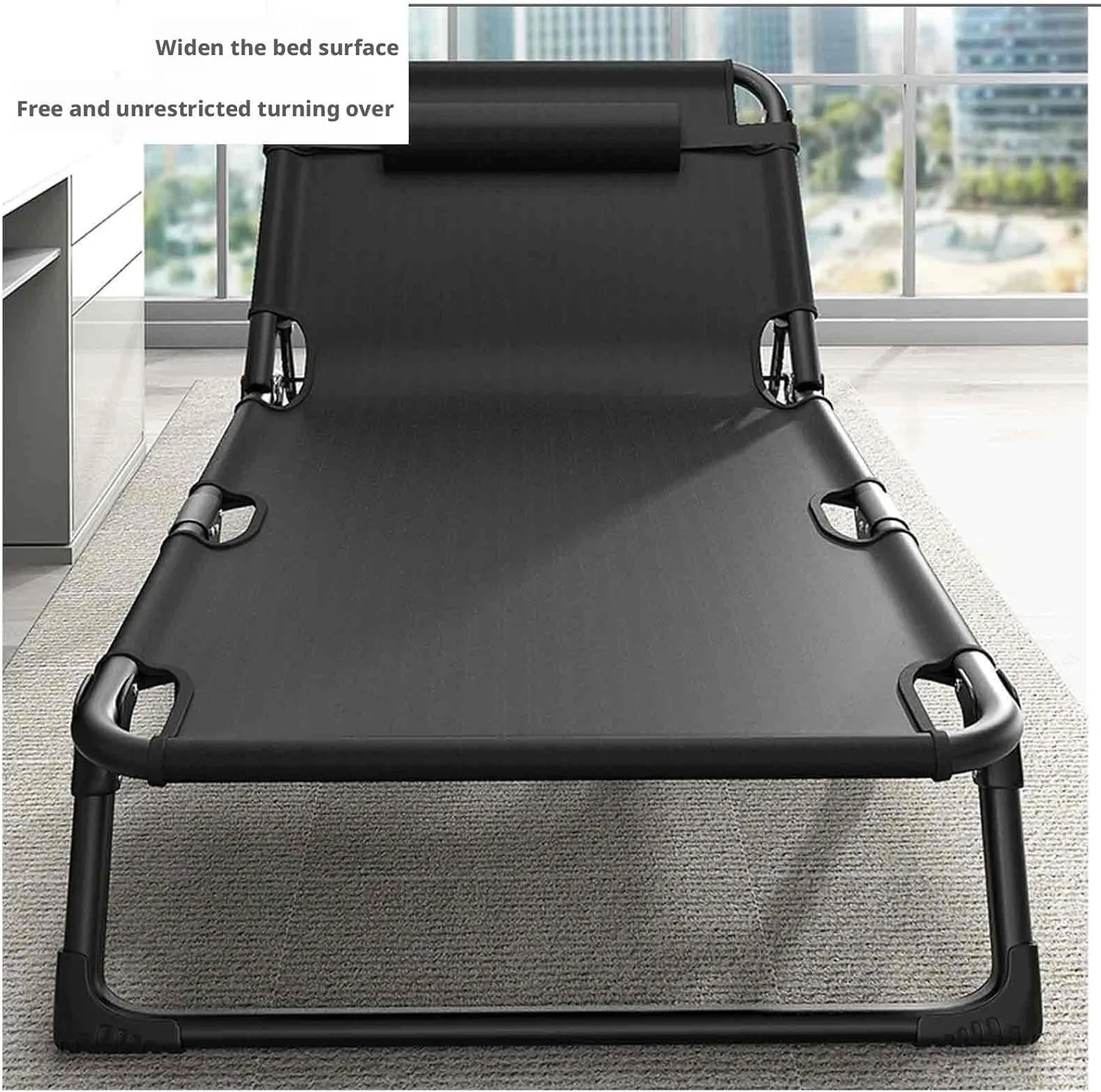 Folding Twin Bed, Folded Bed Queen, Sleeping Cots for Adults, Ergonomic Design, 4-Level Backrest Adjustment, Washable Design, no Installation Required(Style3-62x180)