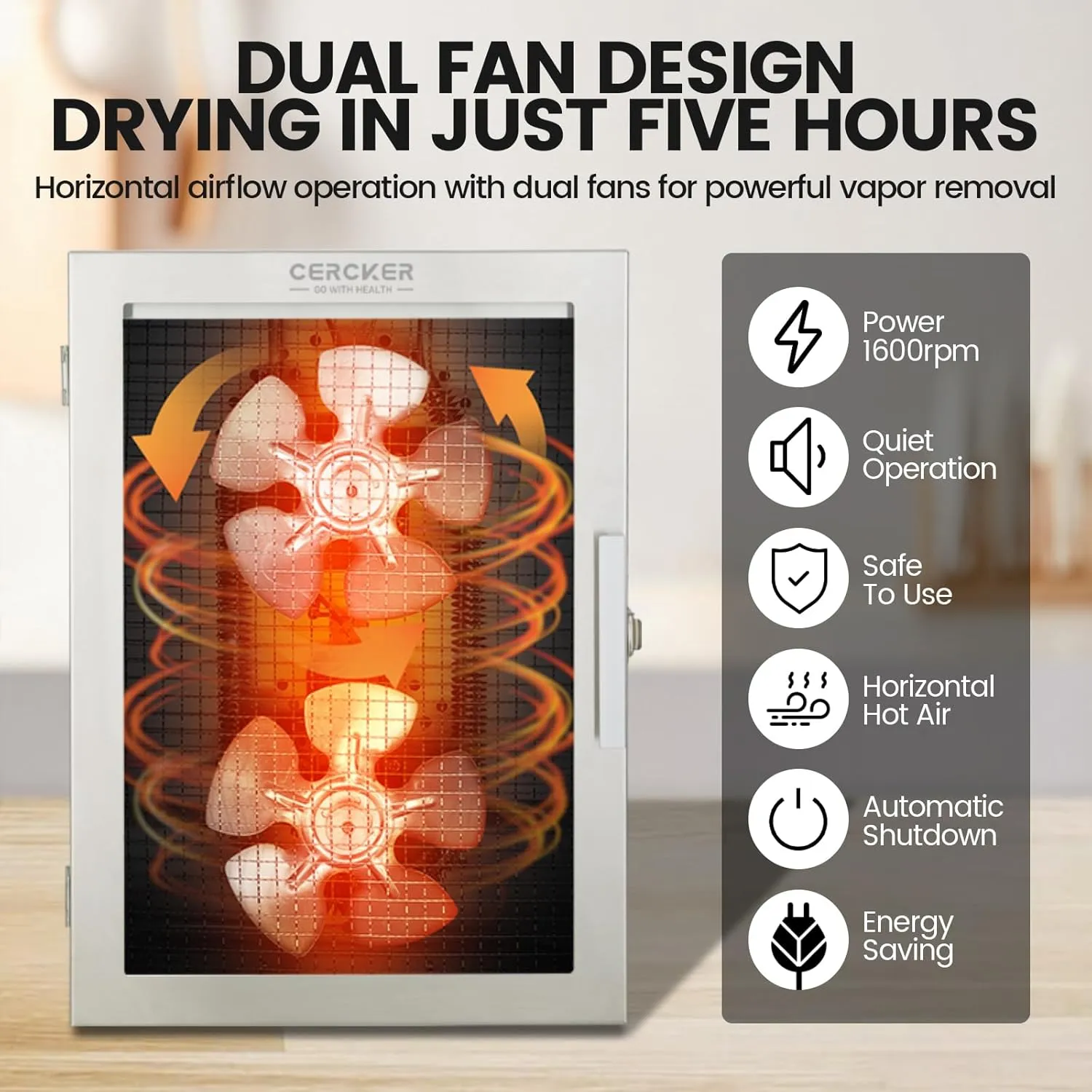 Food-Dehydrator Machine 12 Stainless Steel Trays, 10.9ft² Meat Dehydrator for Jerky, 800W Dryer for Herbs, 190ºF Temperature Control,24H Timer,Powerful Drying Capacity for Fruits,Yogurt