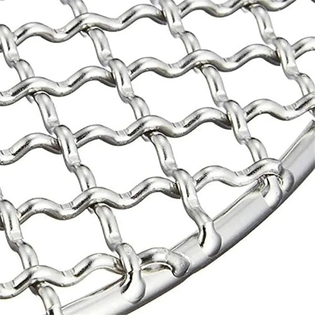 Food Grade Stainless Steel Grill Net Round Thick Grill Net Outdoor Grill Net Rack Carbon Grill Net(22cm)