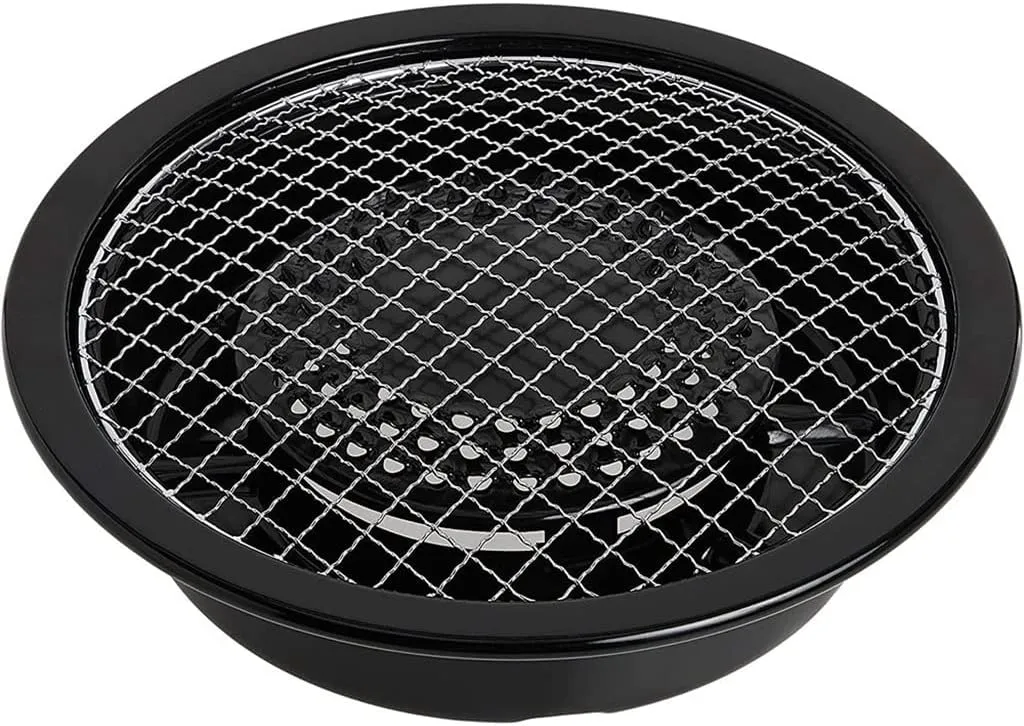 Food Grade Stainless Steel Grill Net Round Thick Grill Net Outdoor Grill Net Rack Carbon Grill Net(22cm)