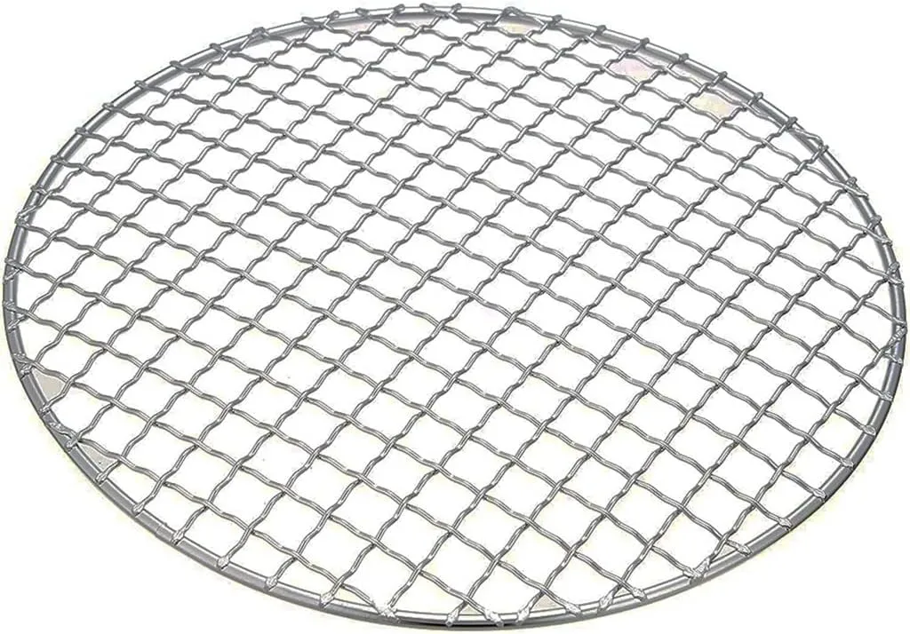 Food Grade Stainless Steel Grill Net Round Thick Grill Net Outdoor Grill Net Rack Carbon Grill Net(22cm)