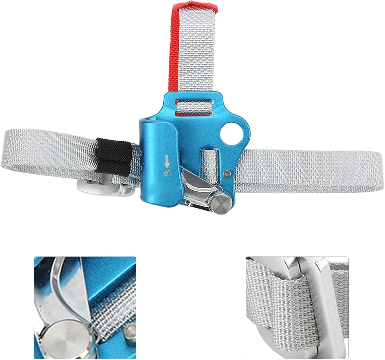 Foot Ascender, 150kg/330lb High Hardness Aluminium Alloy Quick Step Foot Ascender Antislip Adjustable Ascender for 8-13MM Rope