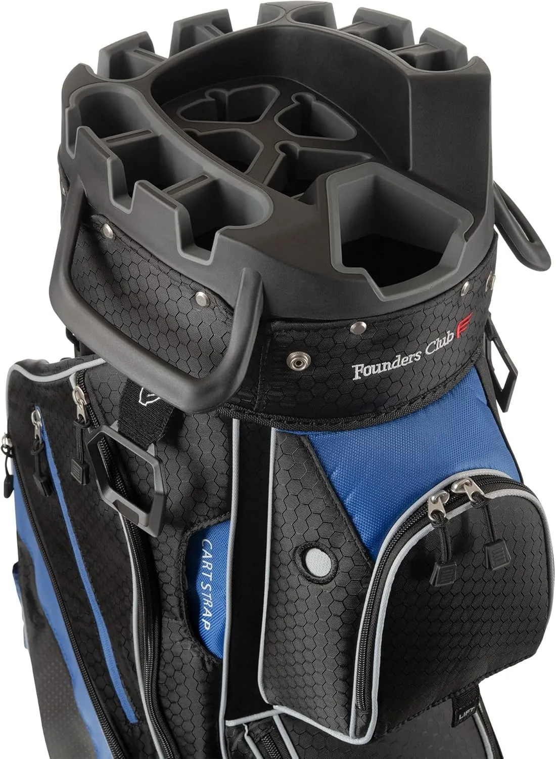 Founders Club 4th Generation Club Lock Organizer Golf Cart Bag for Men with 14 Way Anti Rattle Divider Top- Free Snap On Rain Hood-Full Length Dividers